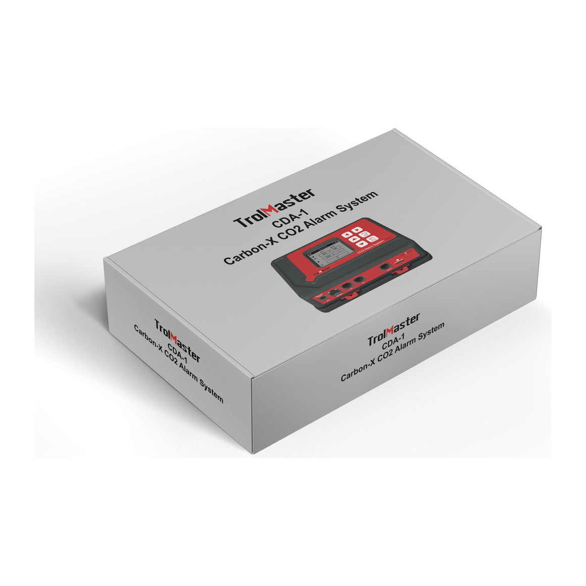TrolMaster CDA-1 Carbon-X CO2 Alarm System box with product image.