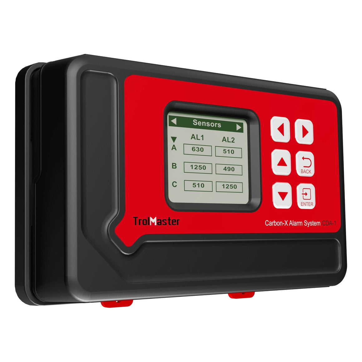 TrolMaster Carbon-X Alarm System CDA-1 CO2 monitor with display and buttons.