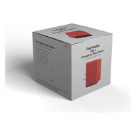 TrolMaster DSE-1 Carbon-X Emergency Stop Station box, featuring red stop station image and package contents.