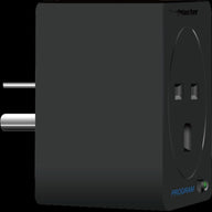Black TrolMaster DSP-2 240V programmable timer with an outlet and prongs.