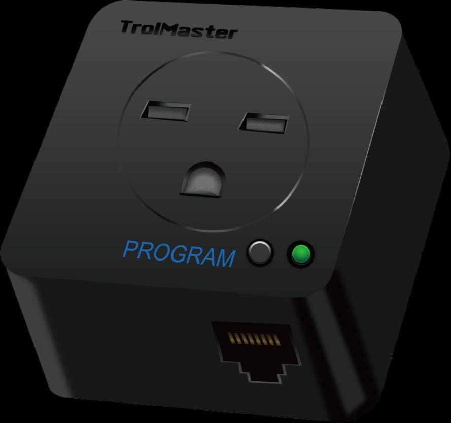 TrolMaster DSP 240V program timer device station with a power outlet and network port.
