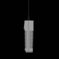 Side view of a grey 4-in-1 greenhouse climate sensor with ventilation slots and a black cable.