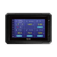 TrolMaster Hydro-X Plus environmental controller screen showing current readings for week, day, light intensity, VPD, air temp, air humidity, and CO2 level.