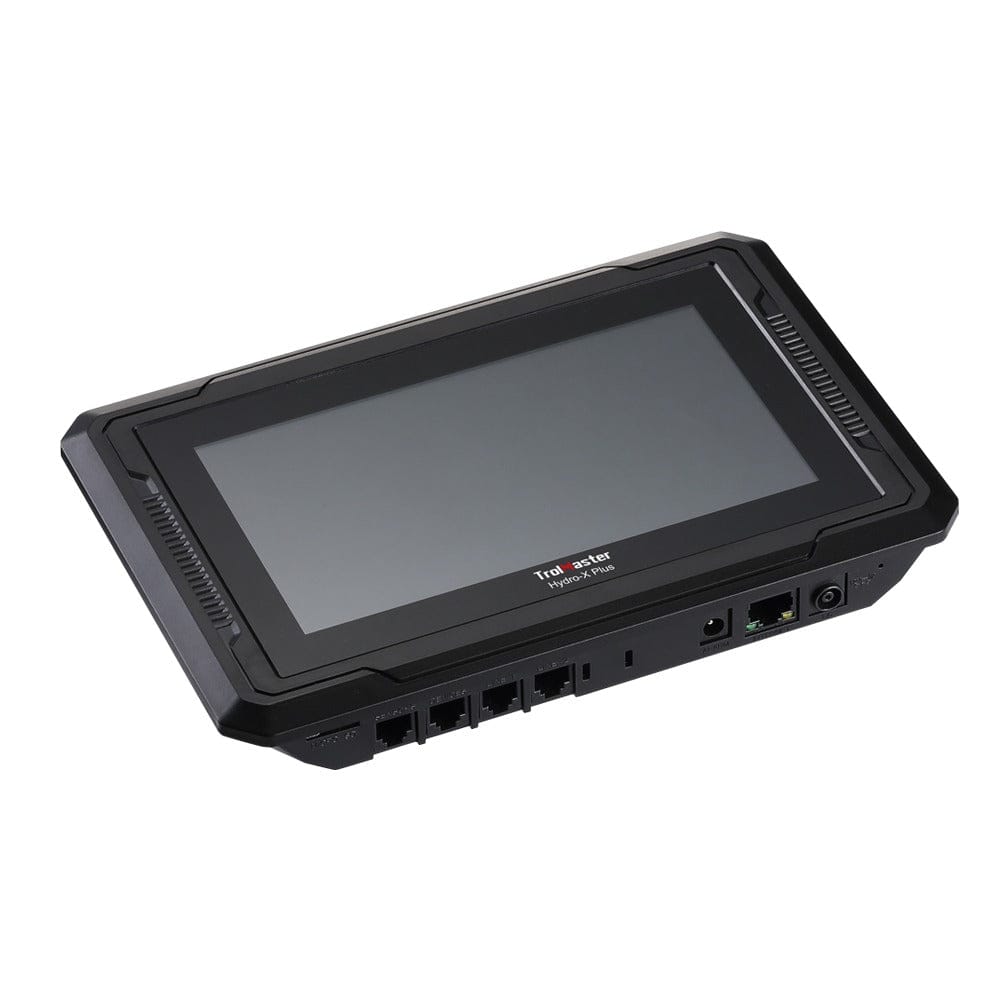 Trolmaster Hydro-X Plus HCS-3 environmental controller with touchscreen and multiple ports.