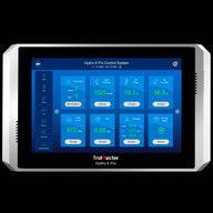 TrolMaster Hydro-X Pro environmental controller dashboard displaying light, temp, humidity, CO2, VPD, and medium readings.