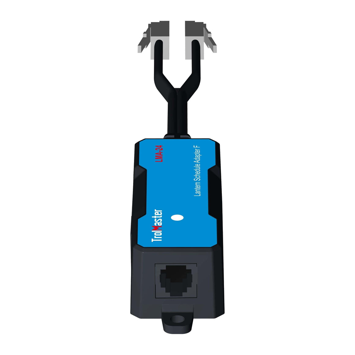 TrolMaster LMA-24 lantern schedule adapter with RJ45 port and dual RJ45 connectors.