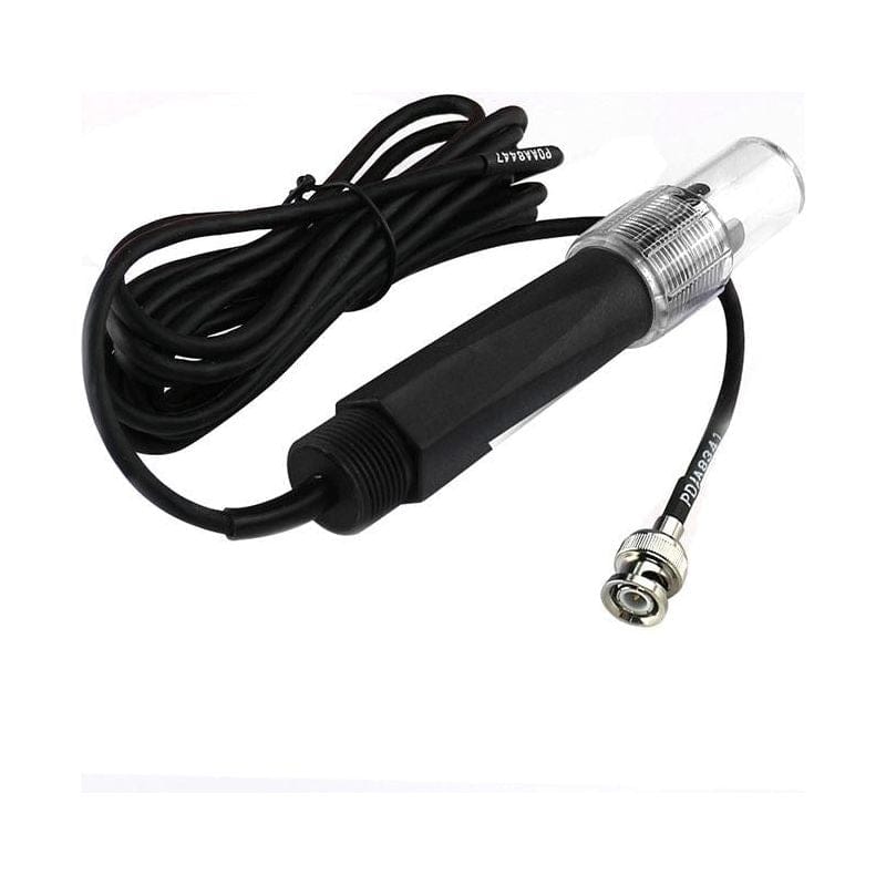 Black pH sensor with clear top and BNC connector.