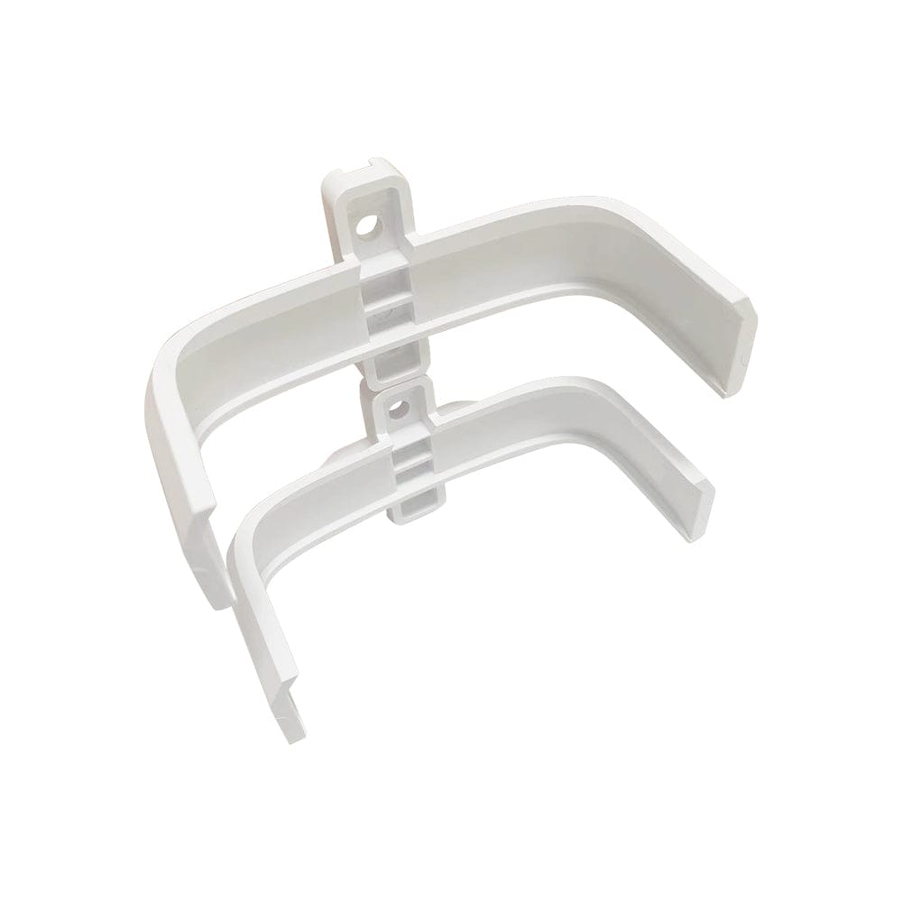 White plastic TSB-1 sensor mount bracket 2-pack with curved arms and central connector.