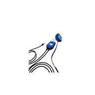 A blue digital sensor with a screen displays readings, attached to probes and black cables.