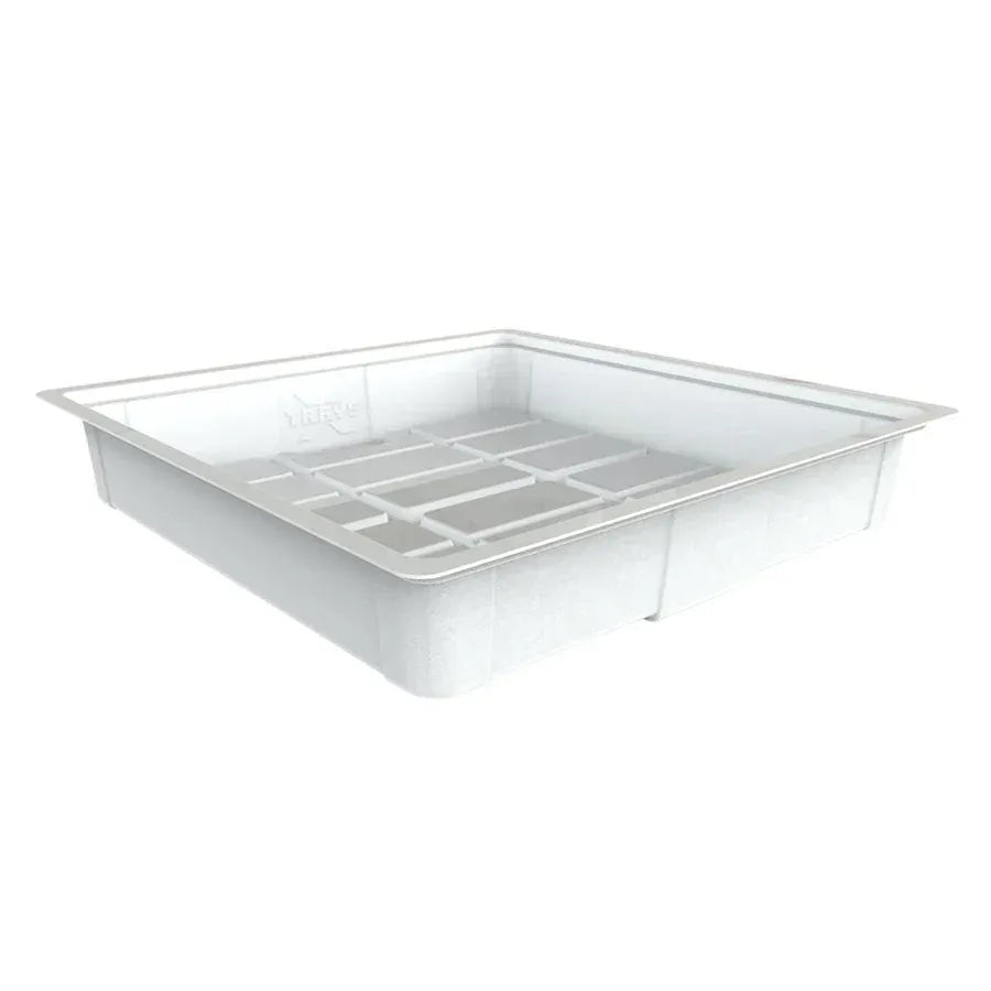 White flood tray with internal grid structure, 3x3 grid design.