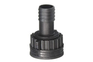 Black ribbed hose adapter with threaded base.