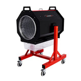 CenturionPro DBT Model 3 dry bud trimming machine in black and red on a wheeled stand with clear bins.
