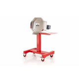 CenturionPro HP1 hemp bucker debudder machine: stainless steel octagonal head, red wheeled stand.