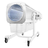 White Twister BatchOne dry bud trimmer machine on wheels with clear collection bins and a large processing drum.